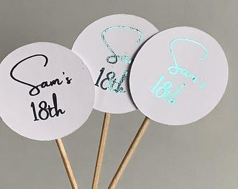 Custom Birthday Cupcake Toppers, Picks, Diy Kit, Cake Decorations