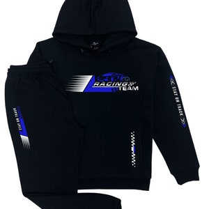 Men&#39;s 2-piece pullover hoodie & Fleece pants Outfit Racing Sports Theme
