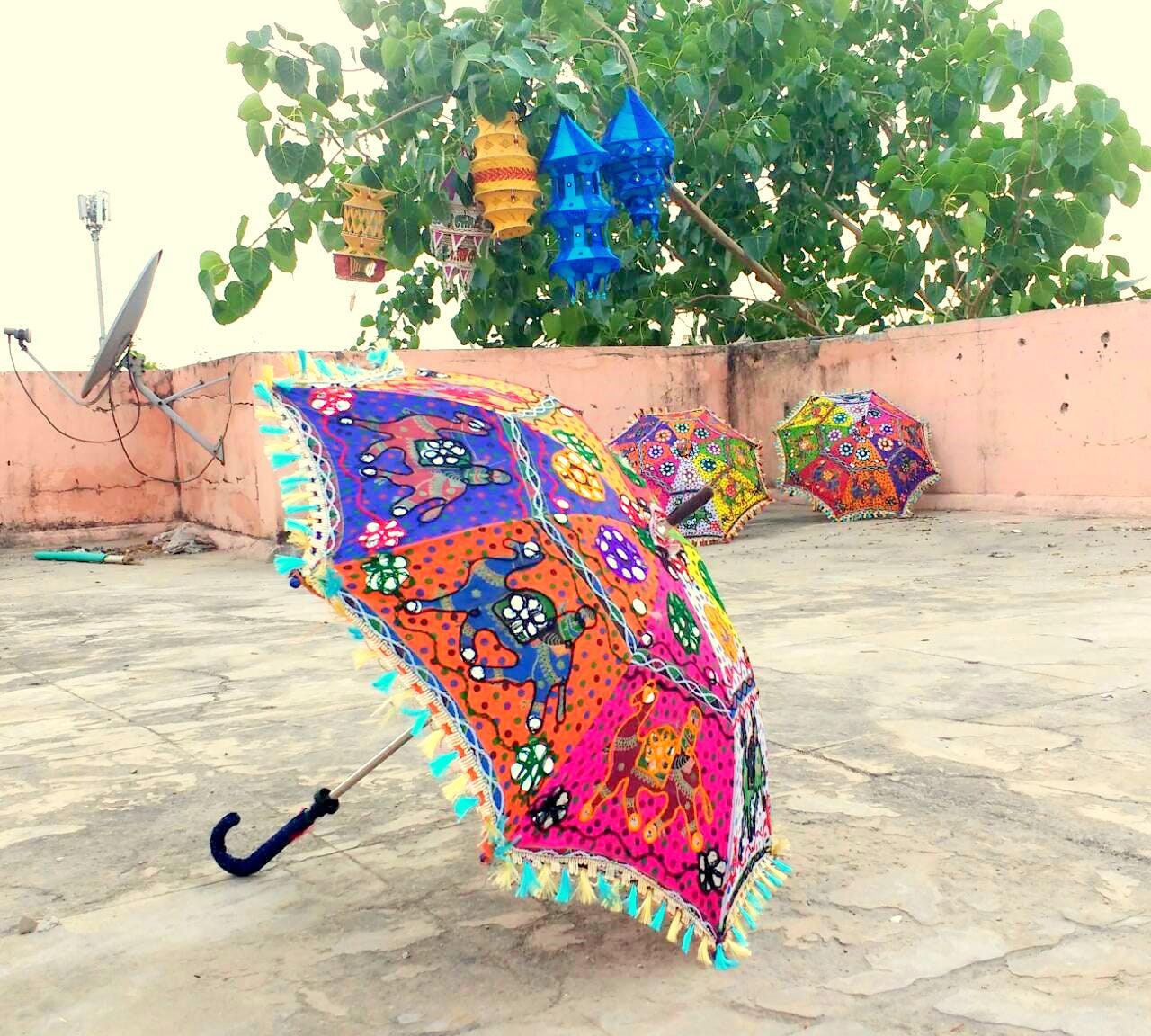 5 Pcs Wedding Umbrellas Indian Decoration Colorful Vintage Etsy
