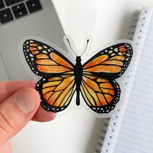 Monarch Butterfly Sticker - Butterfly Sticker - Vinyl Sticker - Clear Vinyl Sticker - Laptop Sticker - Waterbottle Sticker -GraceandGloriaCo