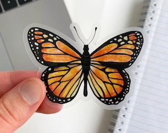 Monarch Butterfly Sticker - Butterfly Sticker - Vinyl Sticker - Clear Vinyl Sticker - Laptop Sticker - Waterbottle Sticker -GraceandGloriaCo