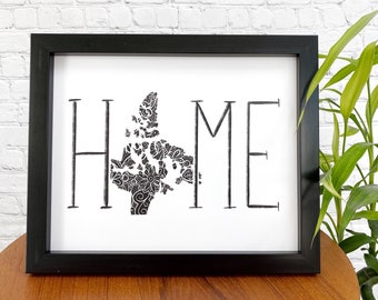 Nunavut Chalk Home Print - Nunavut Art Print - Chalkboard Art - Nunavut Art - Canadian Provinces - Canada Wall Decor - GraceandGloriaCo