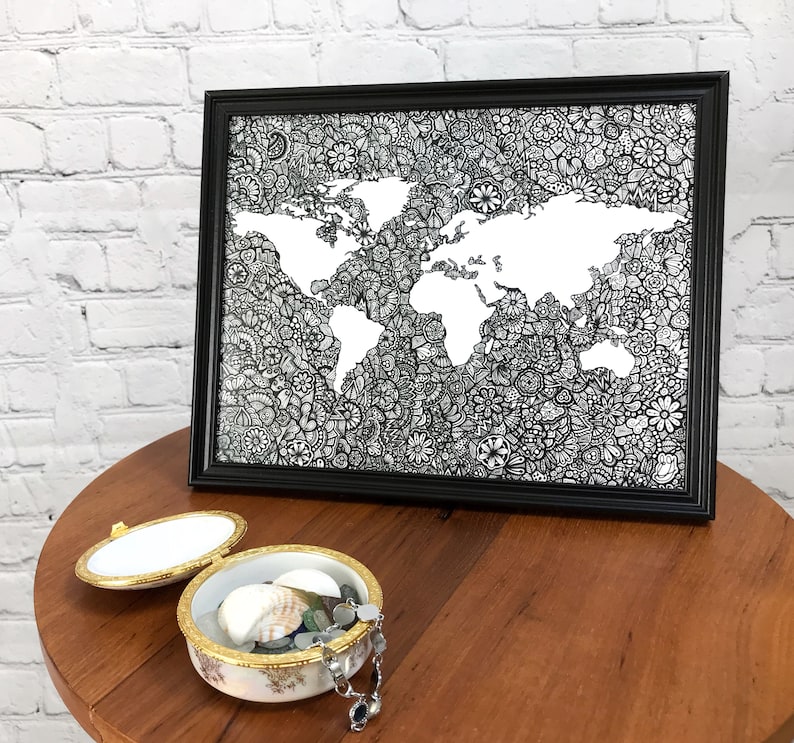 World Map Zentangle Map Art Print Map Artwork Wall Etsy Polska world-map-zentangle-map-art-print-map-artwork-wall-etsy-polska