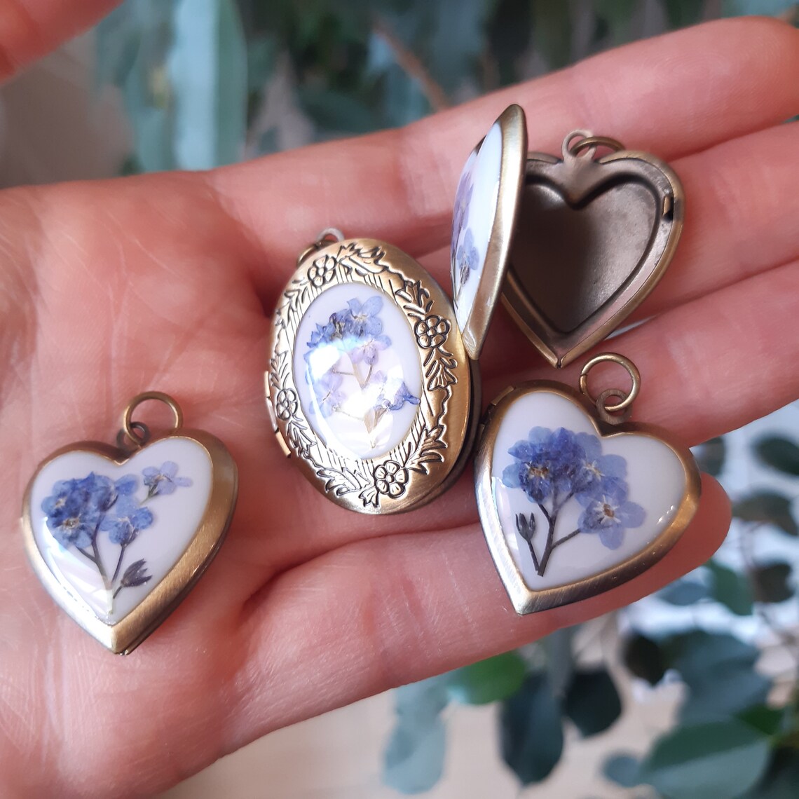 Heart Pendant Locket Pendant Photo Locket Love Gift Flower Etsy