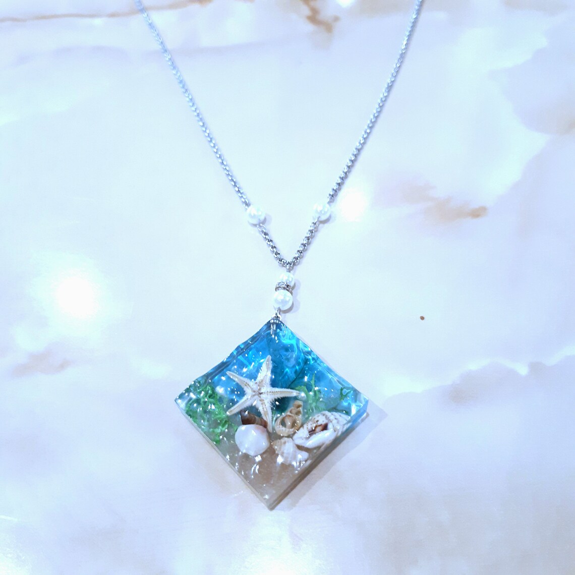 Ocean Pendant Sea Pendant Blue Pendant Water Pendant Gift Etsy