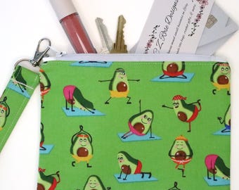 Yogacado CLutch Handbag with Wristlet - Yoga Avocados