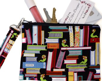 Bookworm Library Clutch Handbag with Wristlet
