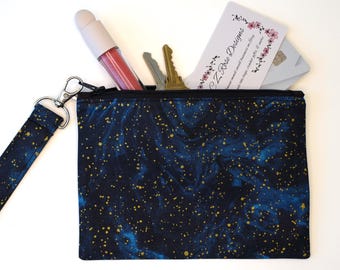 Starry Night Clutch Handbag with Wristlet