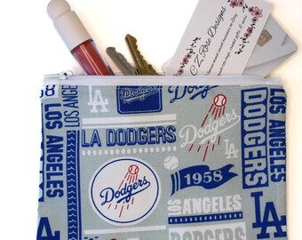 Dodgers Gray Clutch Handbag with Wristlet
