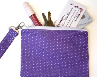 Purple Clutch Handbag with Wristlet