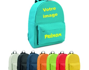 Kindergarten primary school children's backpack personalized with the image and text of your choice