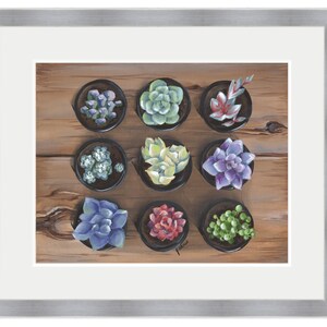 Framed Succulent Print - Succulent Art Print - Succulent Canvas Art - Succulent Wall Art - Various Sizes and Frames Available