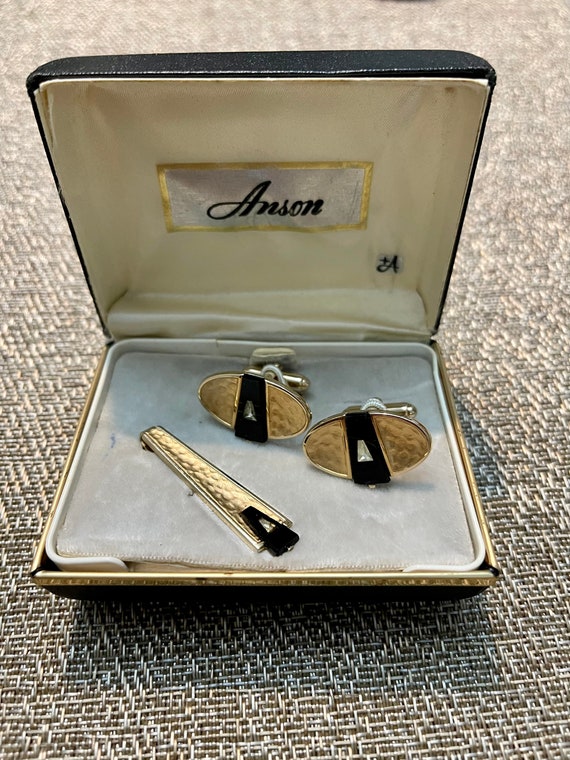 House Of Hutchison Golden Turtle Cufflinks and Tie Bar Combo