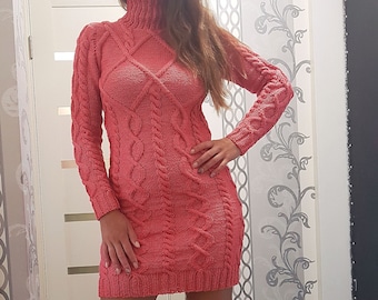 Merino Wool Cable Knit Aran Dress: Traditional Irish Design - Etsy