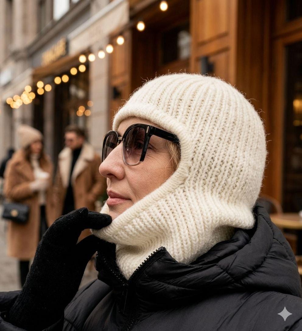Knitted balaclava color in choice Wool hood Aviator hat