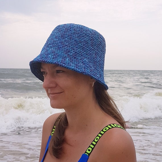 Crochet Raffia Bucket Hat: Handmade Summer Panama Straw Hat  display picture 1