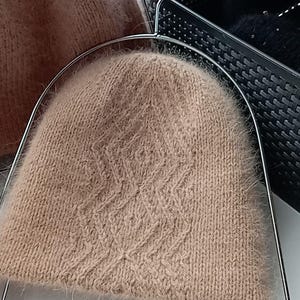 Fluffy angora double sided beanie hat for women color in choice Warn winter hat Winter accessories women