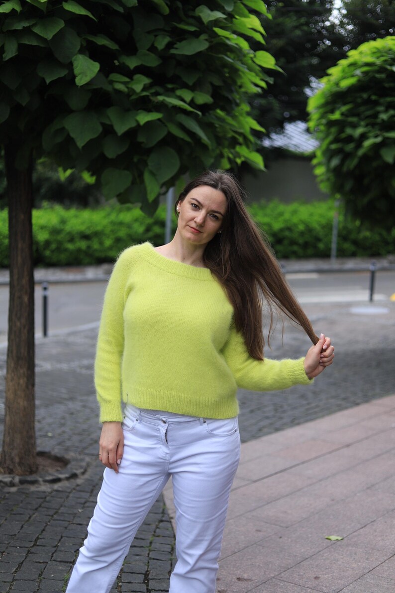 Yellow Angora Yellow Angora Sweater LONG SLEEVE Color Choice Sweater Size S-M-L - Etsy