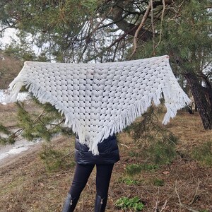 Shawl made of mohair and wool