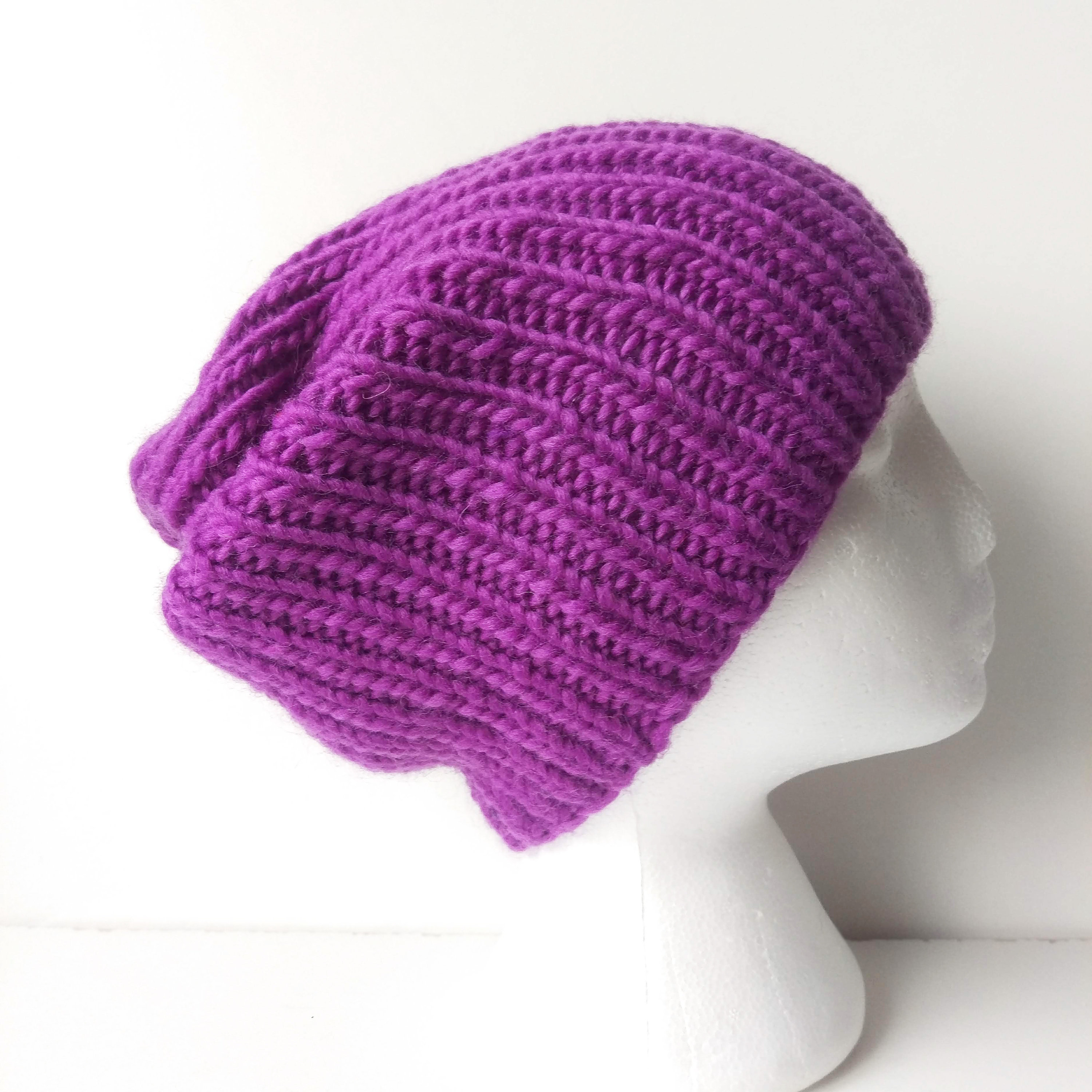Purple Winter Wool Knit Hat for Women 