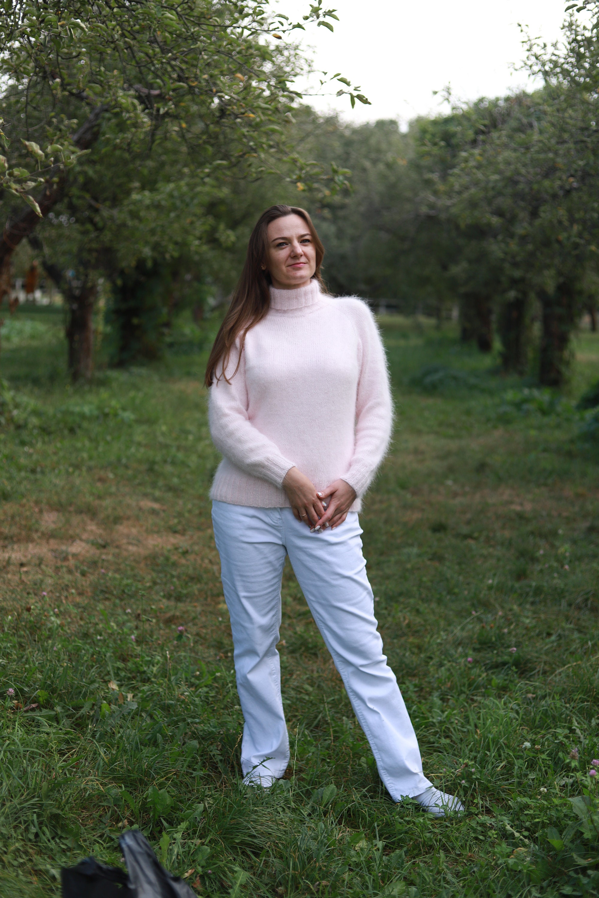 Pink Angora Sweater Soft Fluffy Color in Choice Sweater
