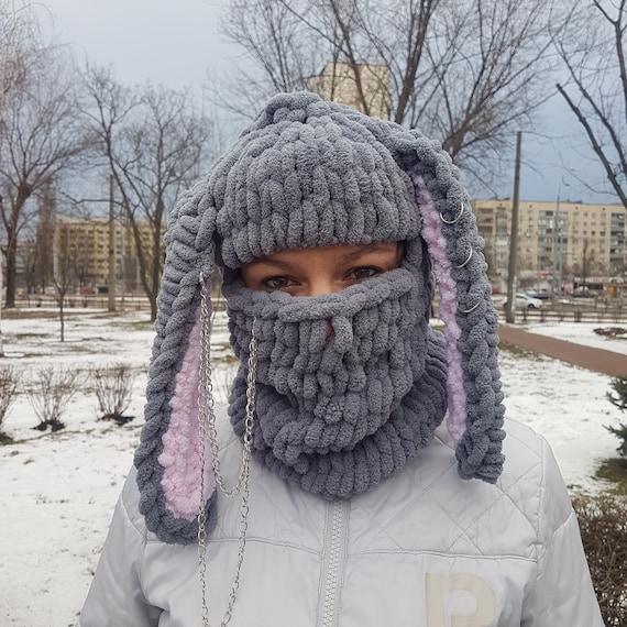 Bonnet cagoule, oreilles de lapin