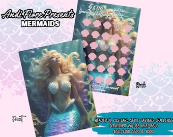 Mermaid Savings Scratcher – Seashell Scratch-Off Postcard Challenge