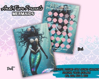 Mermaid Savings Scratcher – Seashell Scratch-Off, Postcard Challenge
