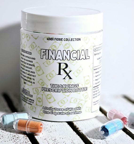 Financial RX Savings Bottle | Fun Savings Challenge