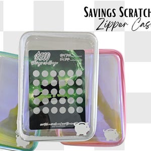 Savings Scratcher Zipper Case | Zipper Pouch for Budgeting | Cash Stuffing Storage | Savings Challenge Holder