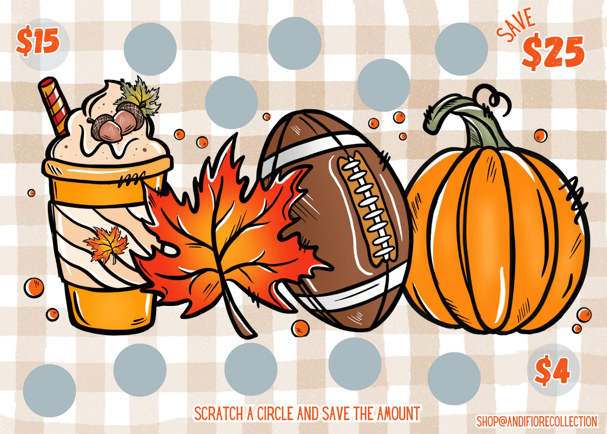 Fall Scratch Off Fall Scratch off Savings Challenge, Coffee Theme, Save 25-100 Dollars ...
