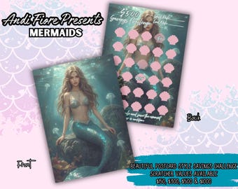 Mermaid Savings Scratcher – Seashell Scratch-Off, Postcard Challenge