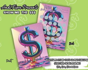 Dripping Dollar Sign Scratcher Card – Luxury Savings Challenge