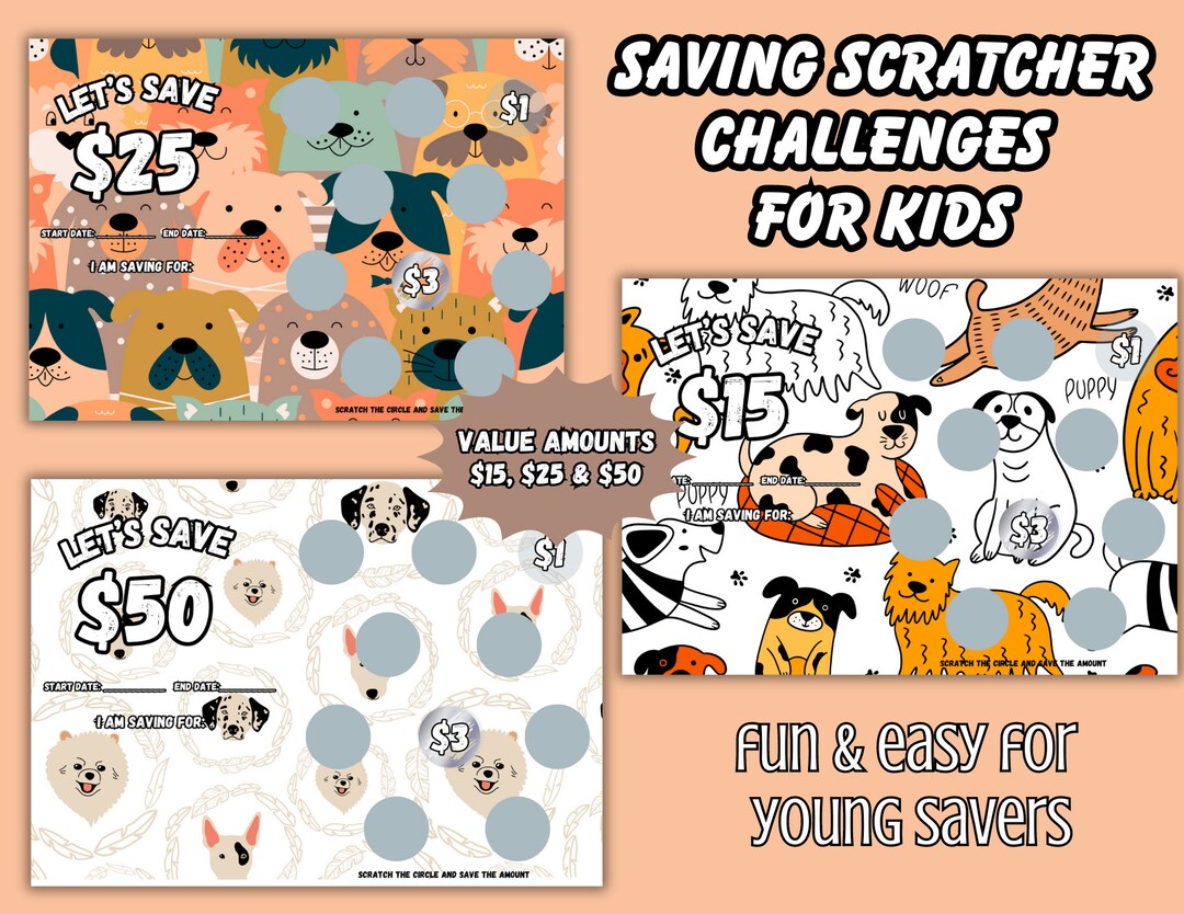 Scratchers for Young Savers, Kid Scratch off Savings Challenge, Mini