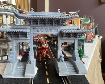 Unpainted Christmas Village Painted Chinese Gate