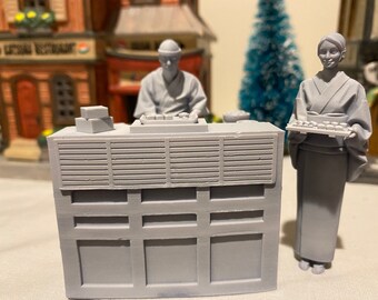 Unpainted Christmas Japanese New Year Sushi - Perfect for Department 56, Lemax, and More!
