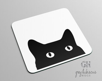 Cat Silhouette Hardboard Coaster,Cat Lovers Gift,Cat Coaster,Coaster, Coasters,Hardboard Coasters,Hot Drink Coaster