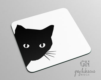 Cat Silhouette Hardboard Coaster, Cat Coaster, Coaster, Coasters,Hardboard Coasters,Hot Drink Coaster