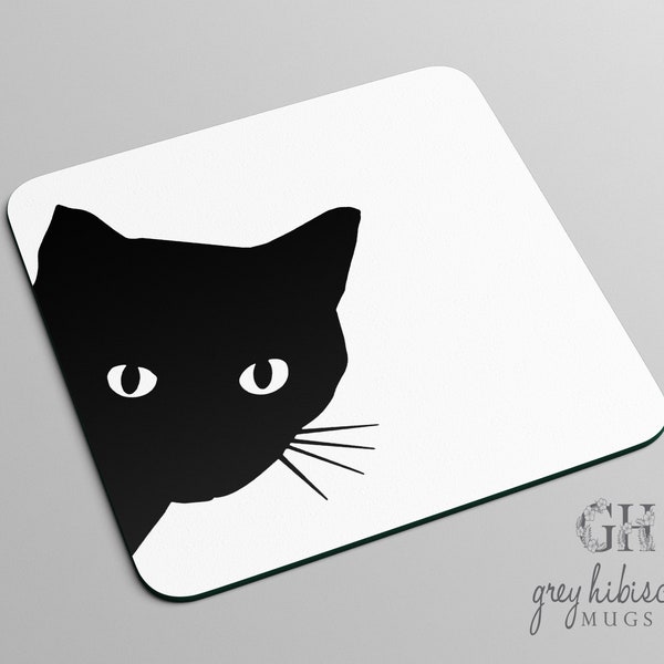 Cat Silhouette Hardboard Coaster, Cat Coaster, Coaster, Coasters,Hardboard Coasters,Hot Drink Coaster