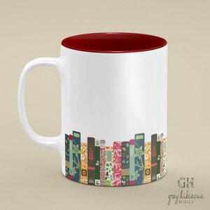 Row of Books Mug, Gifts For Him, Gifts For Her, Birthday Present For Him, Birthday Present For Her