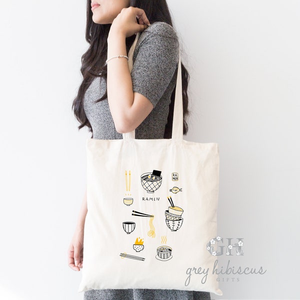 Ramen Liebhaber Tasche - Niedliches Food-Liebhaber Geschenk - Niedlicher Einkaufsbeutel - Food Bag - Lunch Bag - Ramen Tote Bag - Nudel Tote Bag - Lustige Tasche