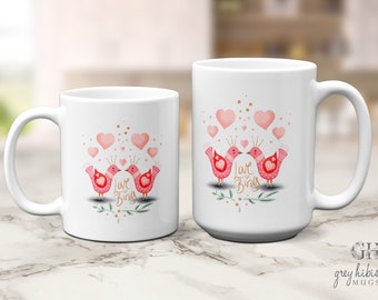 Taza Love Birds - Taza de San Valentín - Gits for Her - Regalos para él - Taza para parejas - Regalo de San Valentín - Linda taza - Taza de café - Regalo de pareja