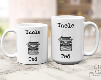 Typewriter Mug, Gifts For Uncle, Gifts for Him, Gifts for Uncle, Uncle to Be Mug, Writers Gift, Vintage Typewriter Mug, Mug For Writers