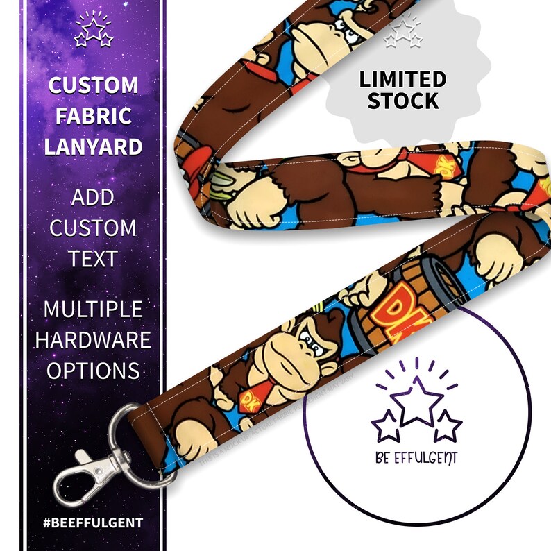 Donkey Kong Lanyard Video Game Lanyard Retro Gamer Gift Etsy