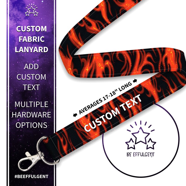 Flame Lanyard Fire Lanyard Firefighter Lanyard Personalized Etsy