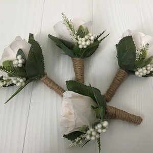 Ivory boutonniere, Wedding boutonniere, Prom boutonniere, Homecoming boutonniere,