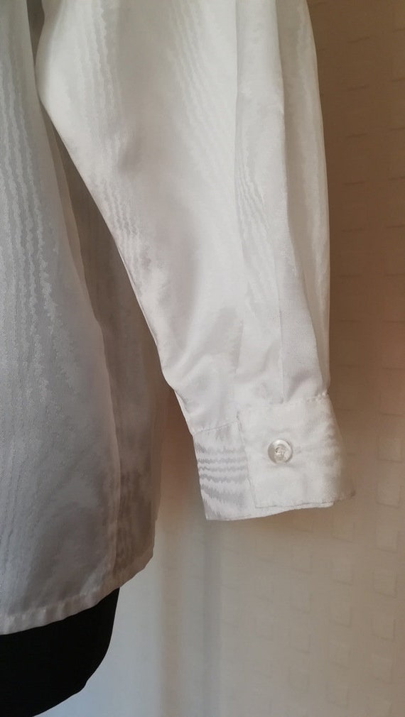 Vintage 1990's White Blouse Jacket Lace Secretary… - image 8