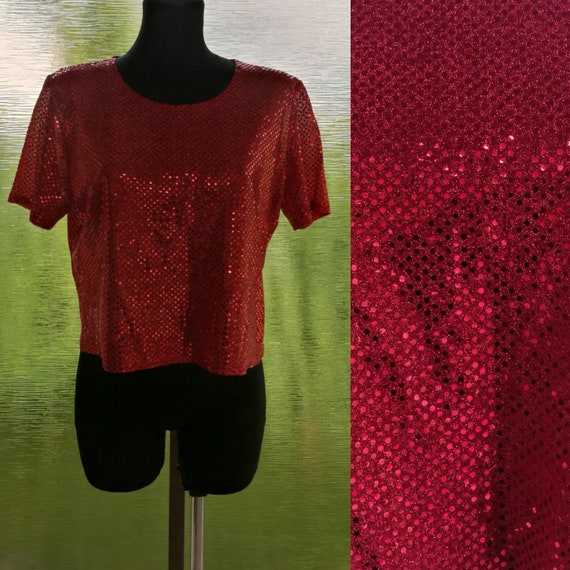 red sequin t shirt