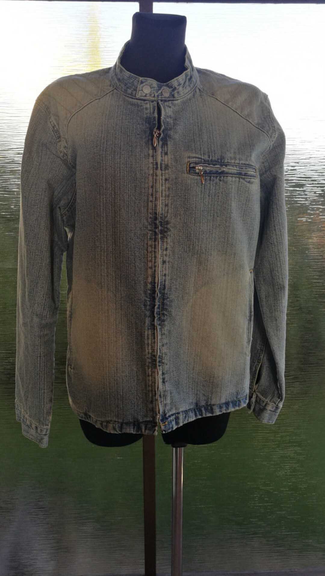 90's Men's Light Blue Washed Out Denim Jacket Topman Vintage Jeans ...