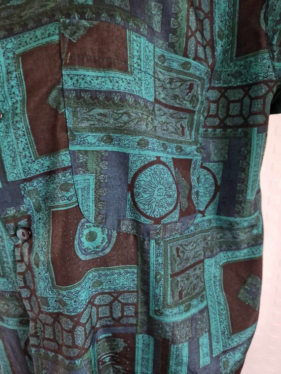 Vintage 1990's Men's Thai Silk Abstract Print Col… - image 8